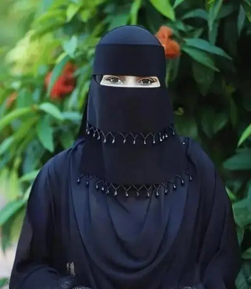 Premium Firdaus / Bab-e-Salam Fabric Nosepiece Niqab/NIQAAB – Elegant Islamic Face Covering for Women
