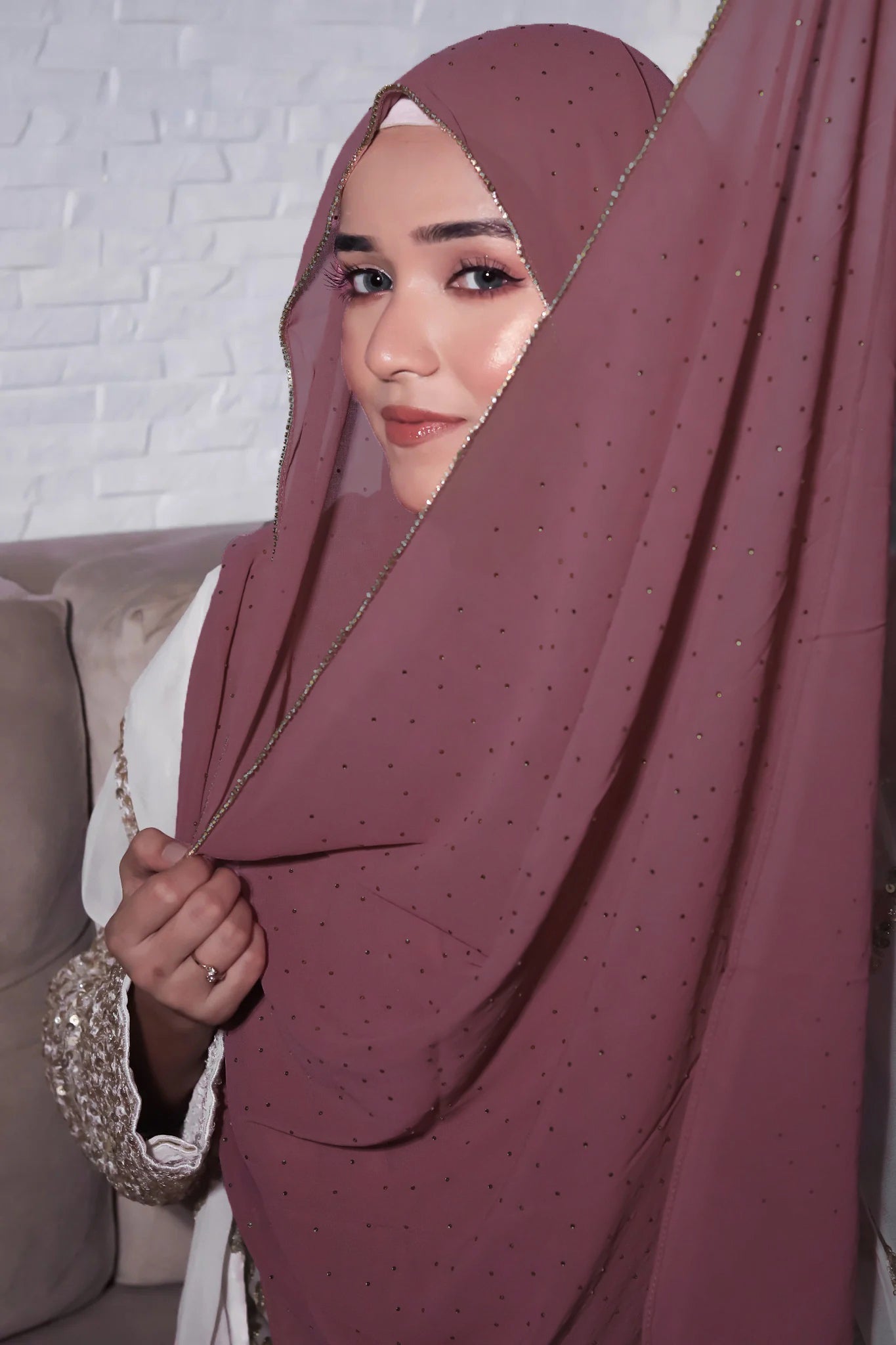 LACE DIAMOND HIJAB FOR WOMEN