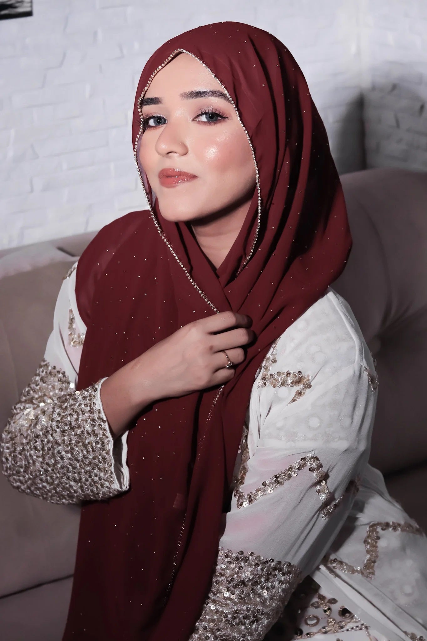 LACE DIAMOND HIJAB FOR WOMEN