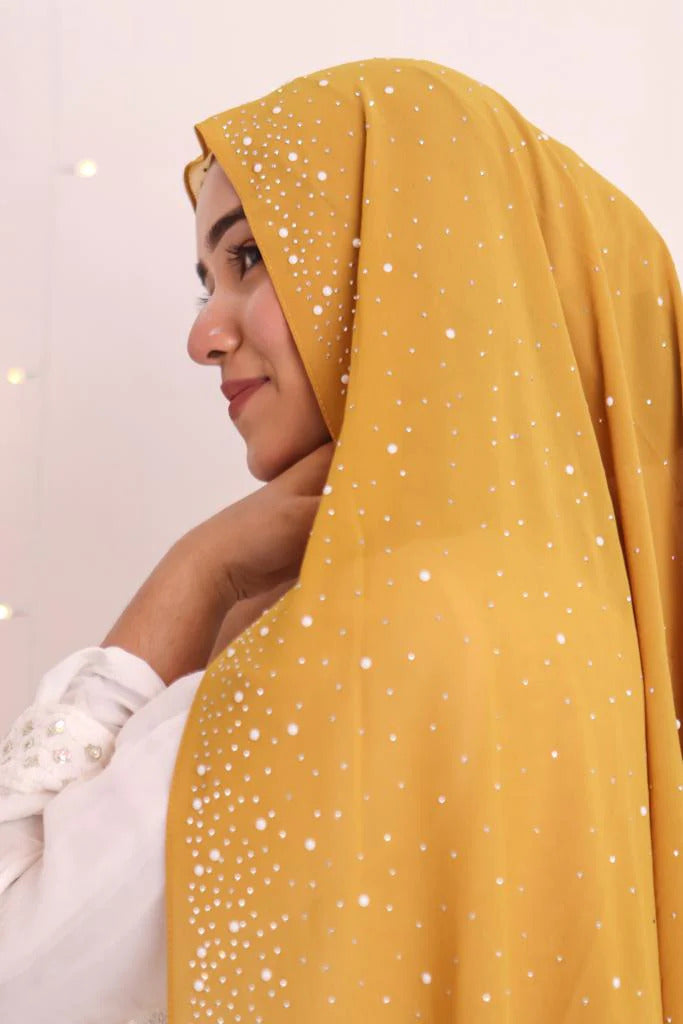 GEORGETTE RHINESTONE HIJAB FOR WOMEN 180 CM BY 80 CM