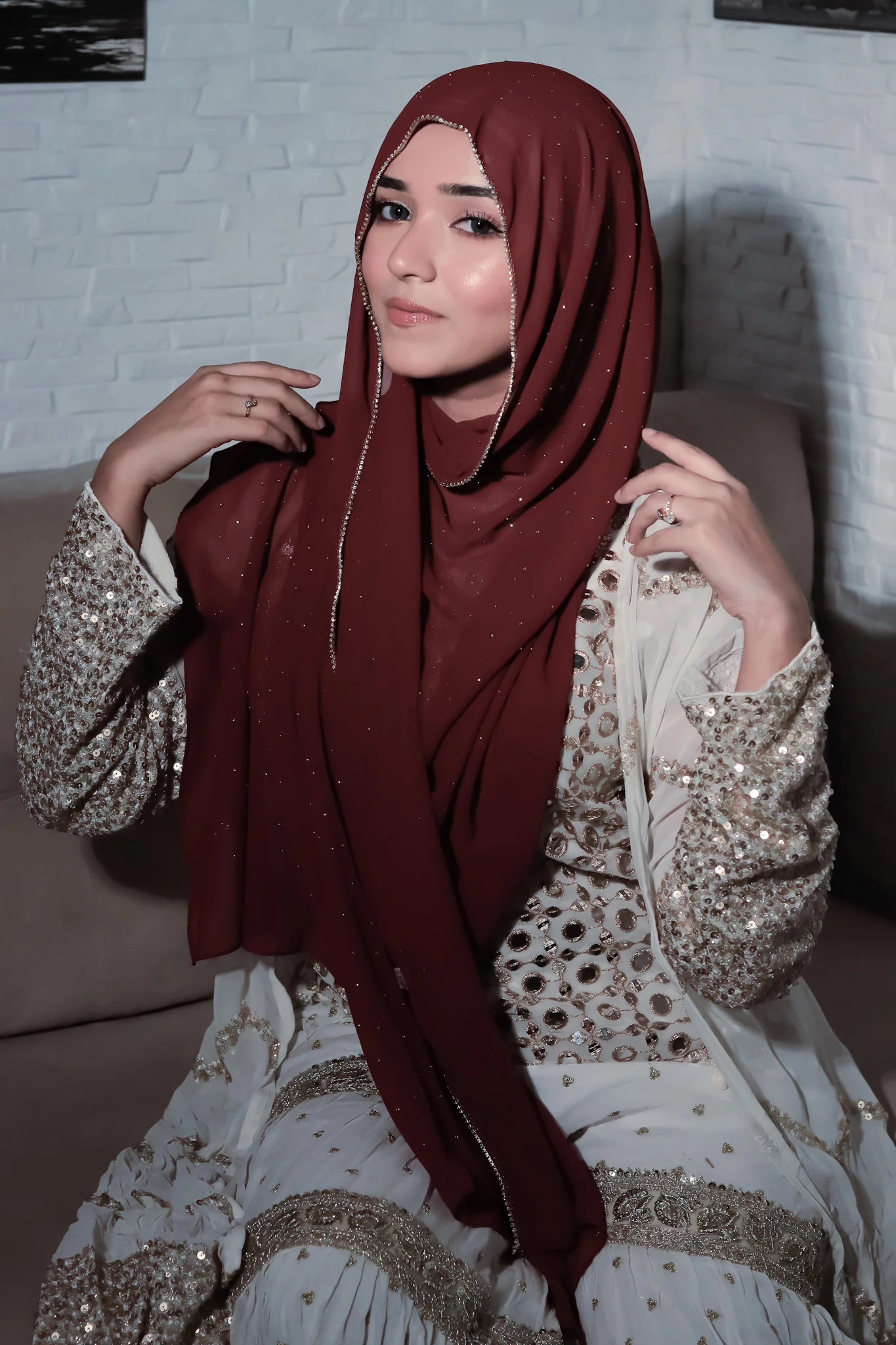 LACE DIAMOND HIJAB FOR WOMEN