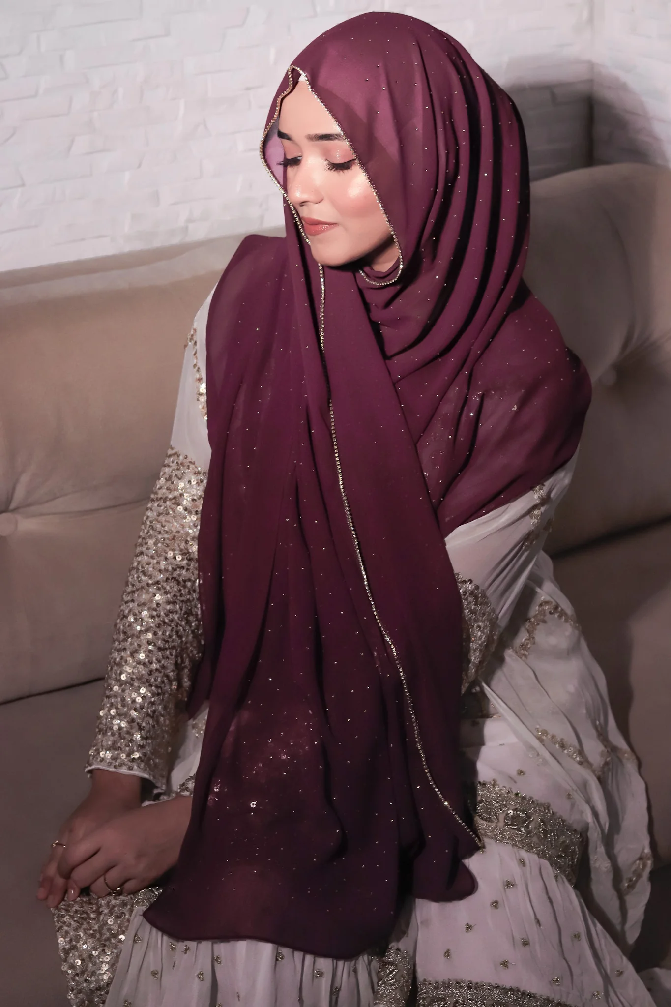 LACE DIAMOND HIJAB FOR WOMEN