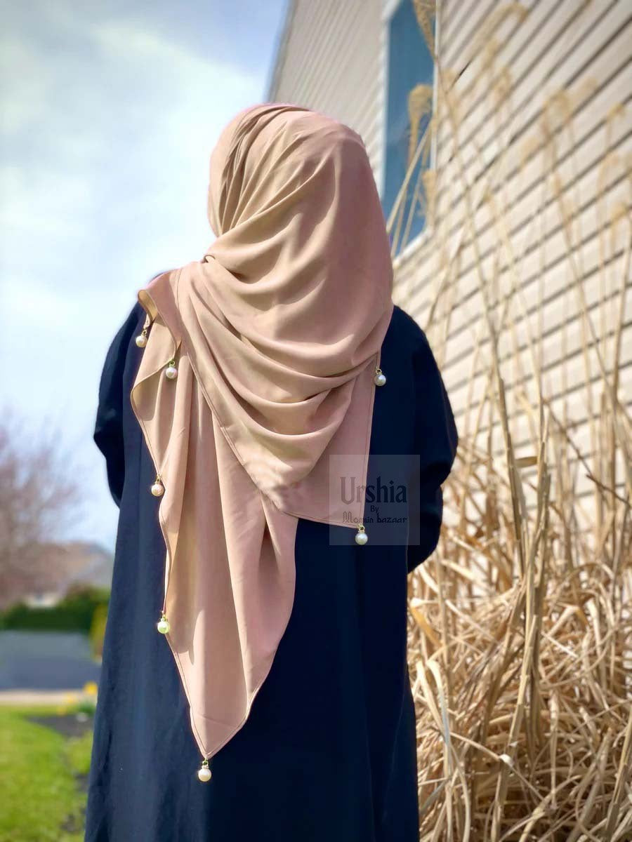 Big Moti Latkan Hijab | Malaysian Diamond Georgette | 170 cm x 70 cm | Elegant Party & Daily Wear Hijab