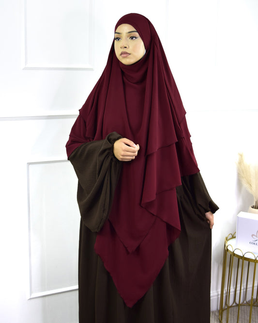 TRIPLE KAYER KHIMAR HIJAB FOR WOMEN