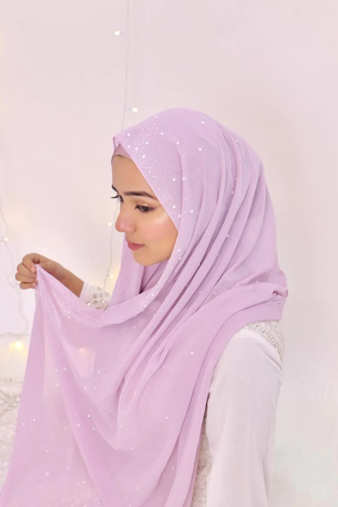 GEORGETTE RHINESTONE HIJAB FOR WOMEN 180 CM BY 80 CM