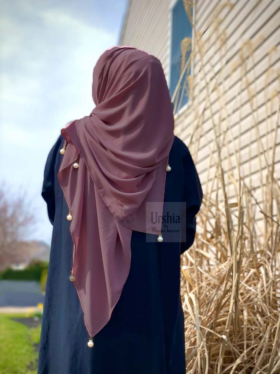 Big Moti Latkan Hijab | Malaysian Diamond Georgette | 170 cm x 70 cm | Elegant Party & Daily Wear Hijab