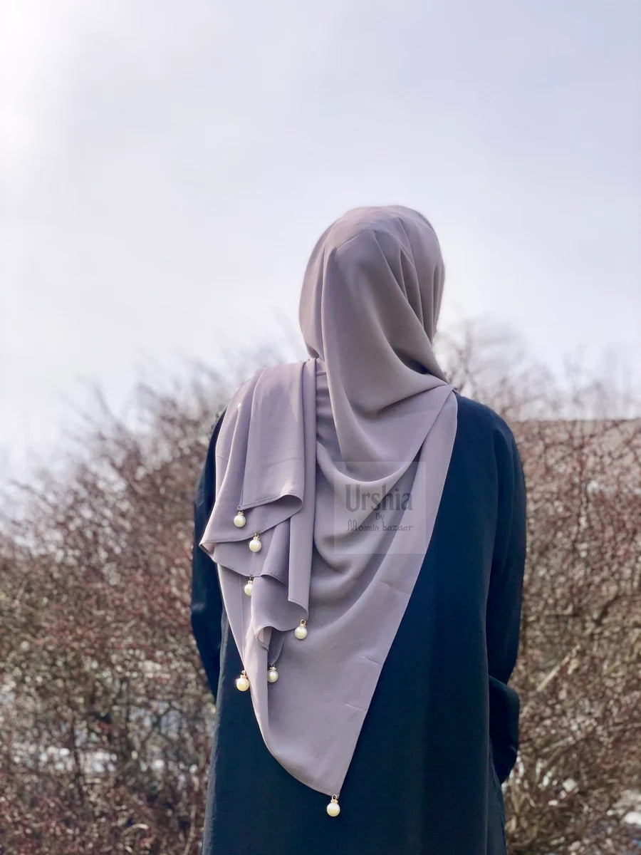 Big Moti Latkan Hijab | Malaysian Diamond Georgette | 170 cm x 70 cm | Elegant Party & Daily Wear Hijab