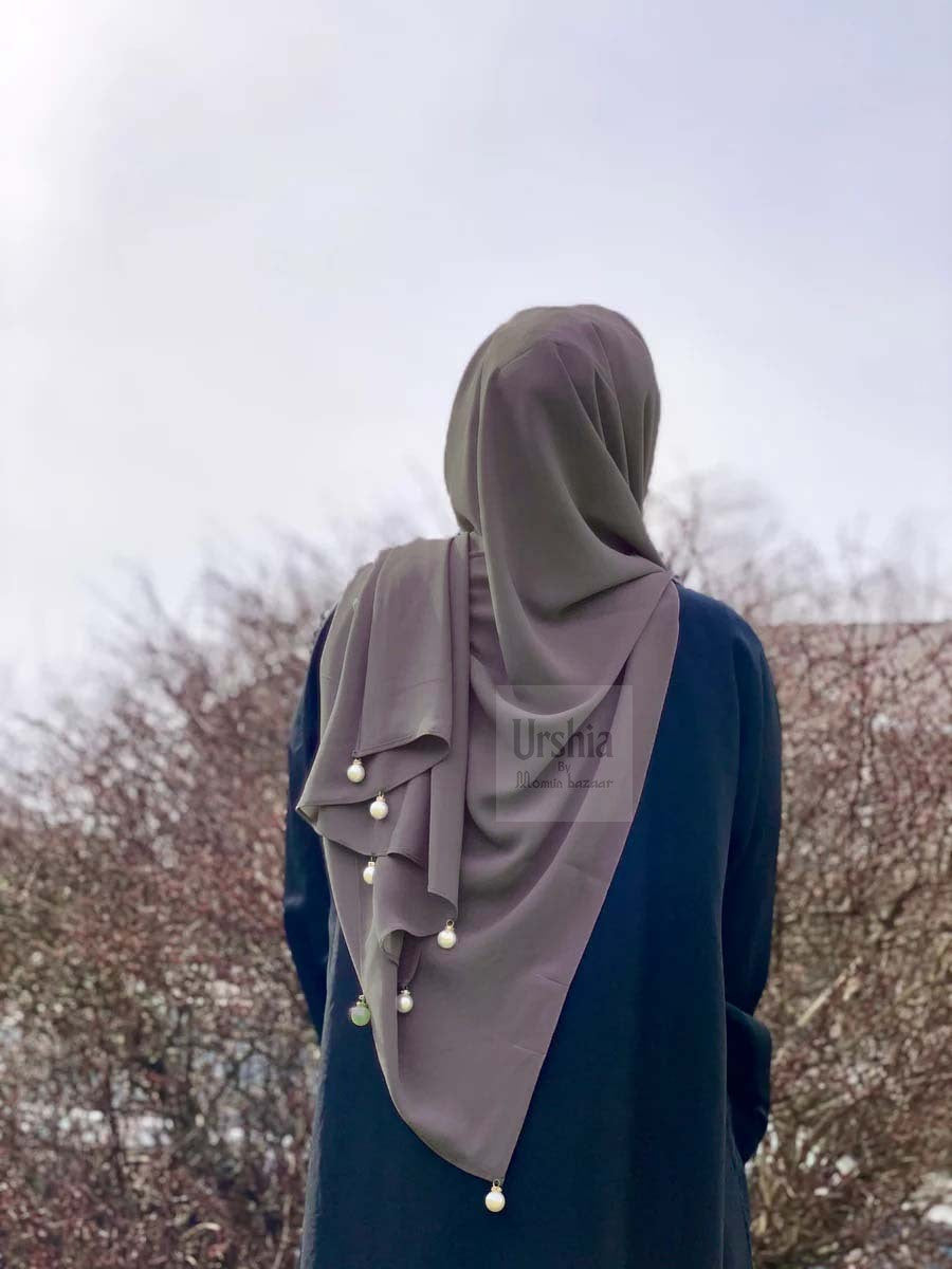 Big Moti Latkan Hijab | Malaysian Diamond Georgette | 170 cm x 70 cm | Elegant Party & Daily Wear Hijab