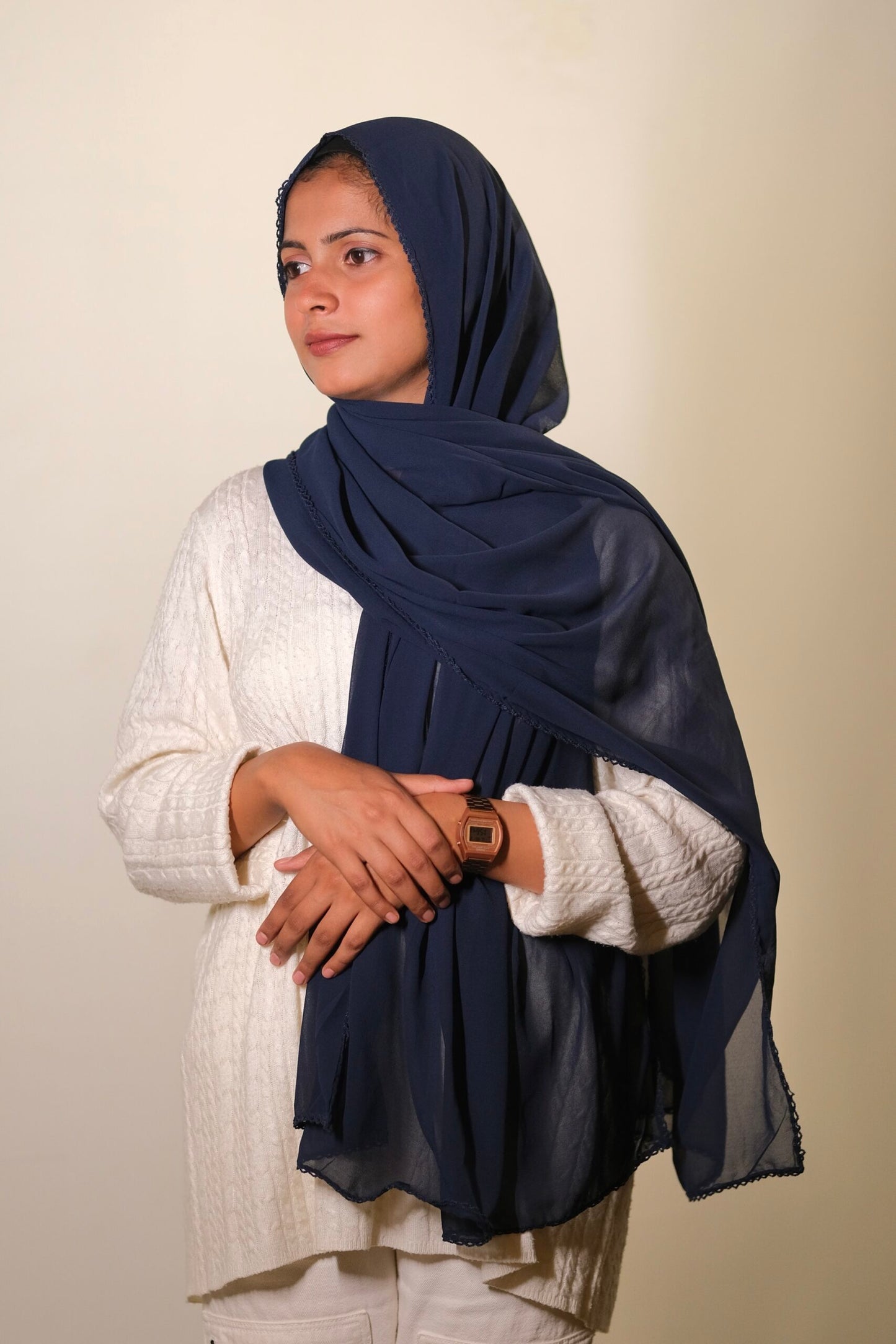 GEORGETTE CROCHET HIJAB FOR WOMEN 180 CM BY 80 CM