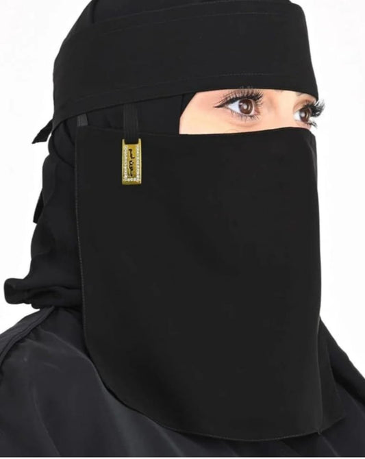 Premium Firdaus / Bab-e-Salam Fabric Nosepiece Naqaab – Elegant Islamic Face Covering for Women