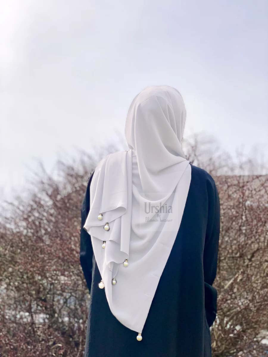 Big Moti Latkan Hijab | Malaysian Diamond Georgette | 170 cm x 70 cm | Elegant Party & Daily Wear Hijab
