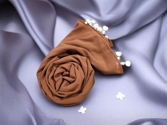 Heart Moti Latkan Hijab | Malaysian Diamond Georgette | 170 cm x 70 cm | Elegant Party & Daily Wear Hijab