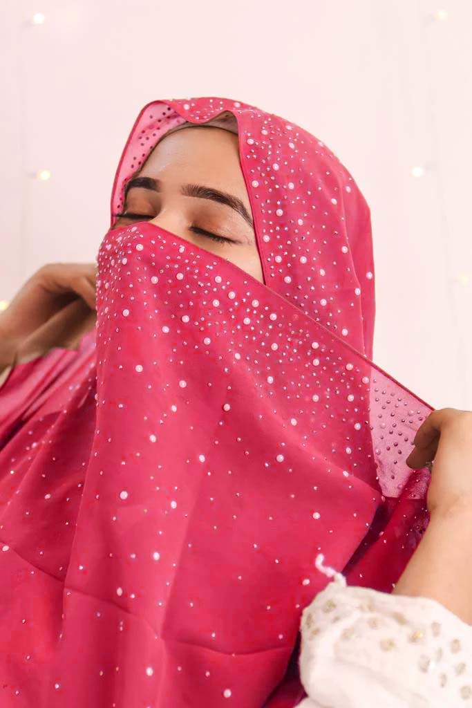 GEORGETTE RHINESTONE HIJAB FOR WOMEN 180 CM BY 80 CM