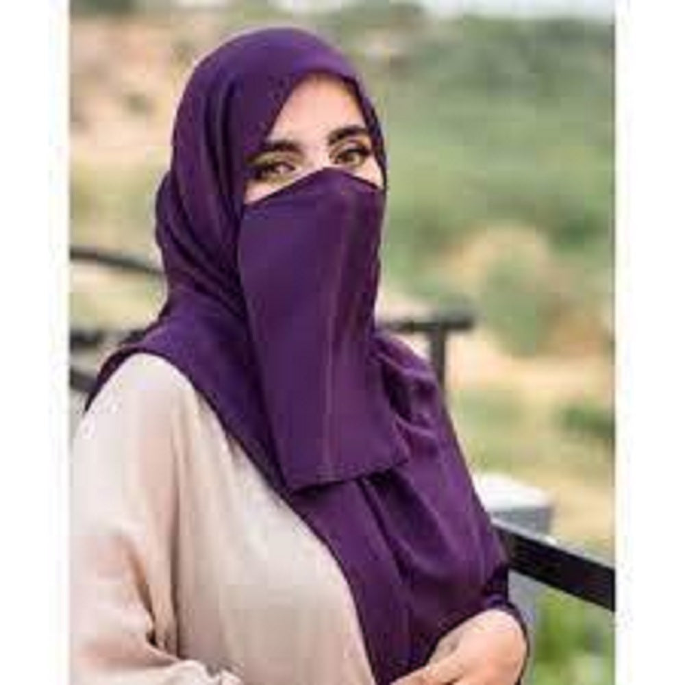 Premium Nosepiece Niqab with  Georgette Hijab Set – Elegant Islamic Modest Wear Combo