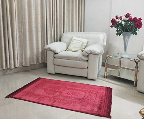 Janamaz Momin Bazaar High Quality Islamic Muslim Janamaz Musallah Prayer Mat Rug JUMBO WELVET RED