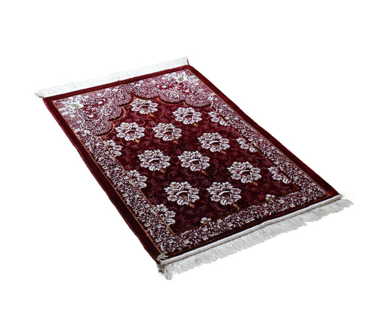 Janamaz Momin Bazaar High Quality Islamic Muslim Janamaz Musallah Prayer Mat Rug DIAMOND RED WHITE