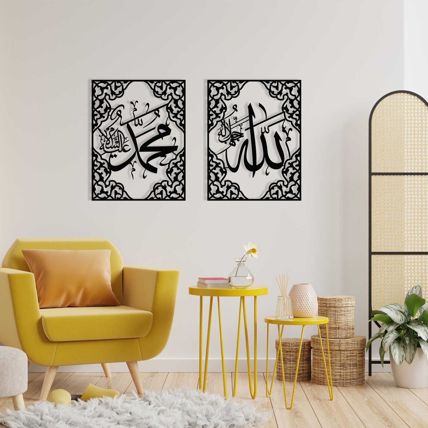 ALLAH (SAW) MUHAMMAD(PBUH) WALL TUGRA FRAME FOR HOME SIZE-12 INCH BY 16 INCH
