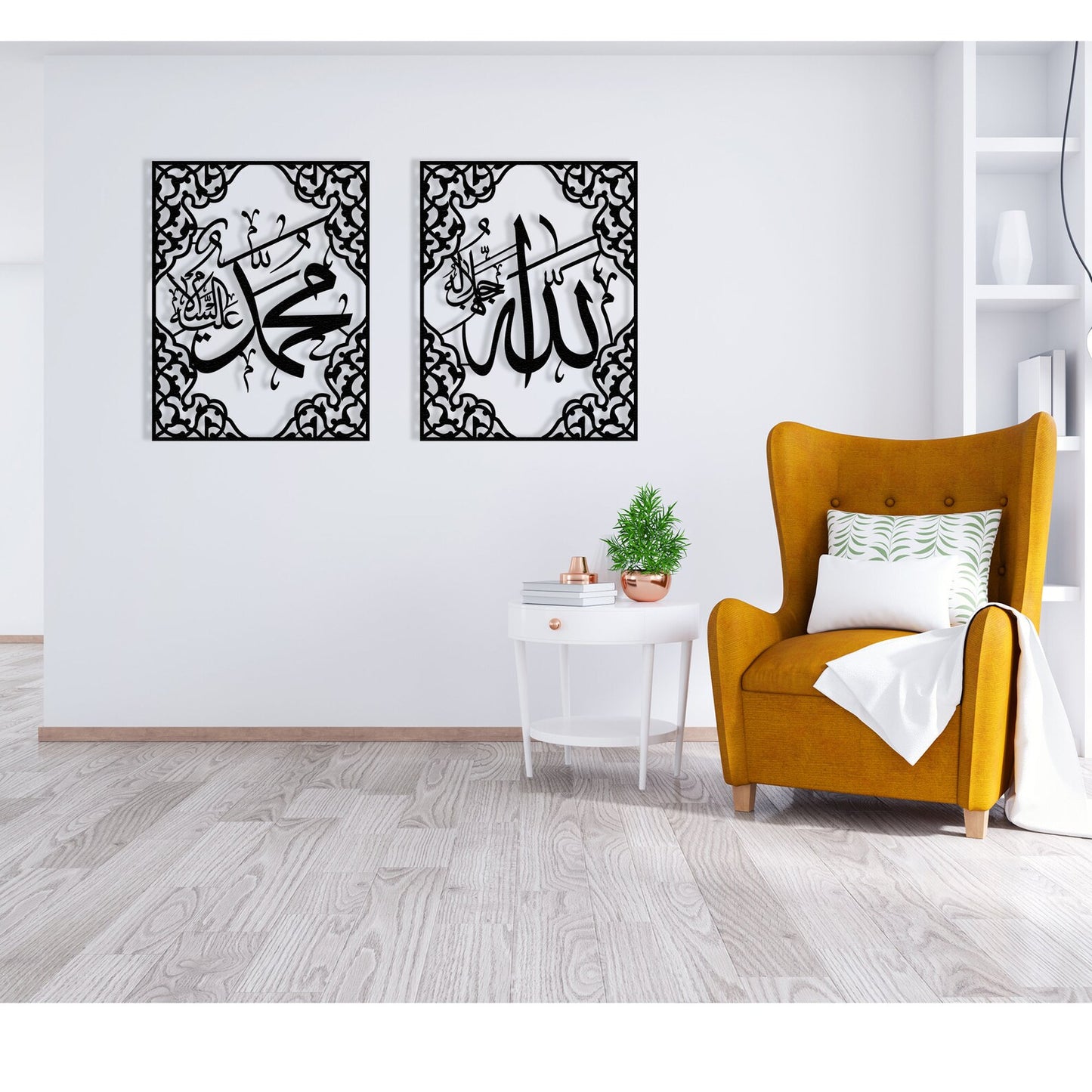 ALLAH (SAW) MUHAMMAD(PBUH) WALL TUGRA FRAME FOR HOME SIZE-12 INCH BY 16 INCH
