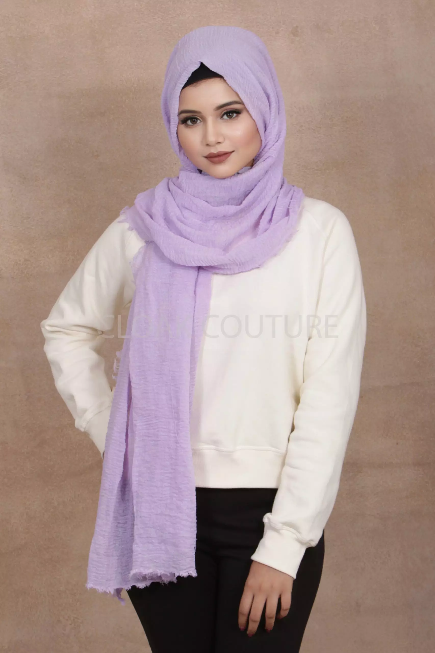 CRINKLE COTTON HIJAB FOR WOMEN 70 CM BY 180 CM